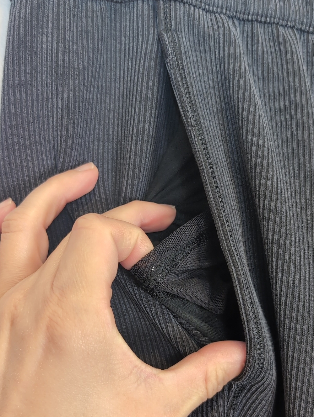 Lululemon Ribbed Softstreme High Rise Pants Grey Wide Leg Womens Size Large - Picture 7 of 16